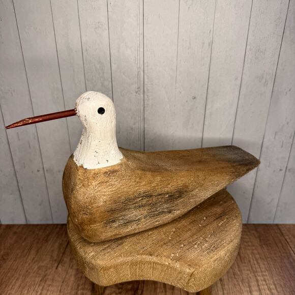 Wood Bird Sitter Sand Piper Home Decor Rustic Art Nature Lover Bird Lover NeW - Picture 2 of 7